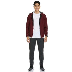 Men <b>Canvas</b> Windbreaker Jacket Hooded Vintage Style Breathable Contrasting Colors Custom Made Wholesale Autumn - Product Image 1