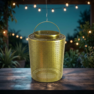 Linterna redonda de diseño marroquí de latón AK con asa en oro acabado linterna de Metal de gran tamaño para decoración de Diwali/Decoración de Hotel - Product Image 2