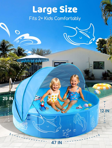 Piscine gonflable pour enfants personnalisée avec auvent solaire, piscine extérieure avec motifs marins - Product Image 4