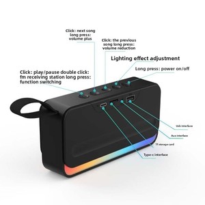 High Quality Portable 360 Stereo Subwoofer Bluetooth Speaker Top Seller Outdoor Wireless <b>LED</b> RGB Lighting FM Colorful - Product Image 3