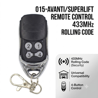 015-Avanti / Superlift / TX4 Télécommande de porte de garage 433 MHz, émetteur à code roulant, porte-clés de portail
