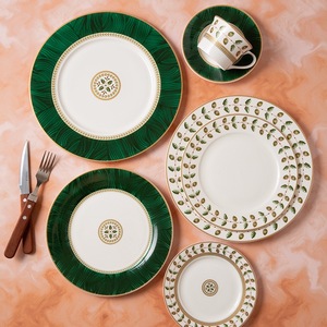 Collection de <span class=keywords><strong>vaisselle</strong></span> de mariage en céramique au design marbré, assiettes en céramique, fournitures hôtelières, <span class=keywords><strong>vaisselle</strong></span> élégante - Product Image 2