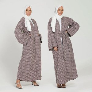 Custom Muslim <strong>Women</strong> <strong>Winter</strong> <strong>Coat</strong> Abaya High Quality <strong>Warm</strong> Tweed Open Jacket Abaya - Product Image 1