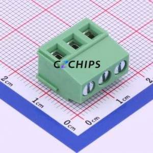 DG500-5.08-03P-14-00A(H) Screw Terminal Block Through hole Component (THT),P=5.08mm Connector 1x3P 5.08mm Green Through Hole - Product Image 1