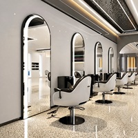 Miroir de coiffeur mural ovale rond lumineux à écran tactile intelligent moderne CF pour salle de bain