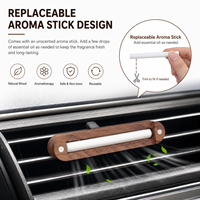 Diffuseur d'arômes en bois naturel pour grille d'aération de voiture, rechargeable, bâtonnet parfumé aux huiles essentielles pour l'intérieur du véhicule