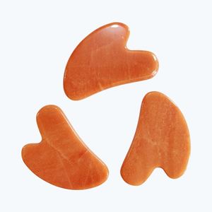 Herramienta de Masaje de Jade en Forma de Corazón, Gua Sha de Aventurina Roja - Product Image 5