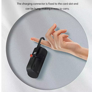 Charge d'urgence câble intégré Mini 5000mAh <span class=keywords><strong>batterie</strong></span> <span class=keywords><strong>externe</strong></span> de secours Portable universel Type C Power Bank avec lanière - Product Image 5