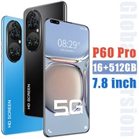 Teléfono Móvil P60 Pro al por Mayor con Pantalla Táctil Grande de 7.1 Pulgadas para Gaming, 16+512GB, 10 Núcleos, Cámara HD de 40+48MP y Doble Tarjeta SIM