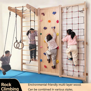 Équipement d'escalade multifonctionnel en bois massif pour enfants, idéal pour l'entraînement physique à domicile – Vente directe usine - Product Image 1