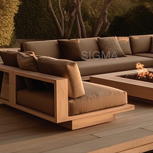 Luxury High end Modern Teak Sofa