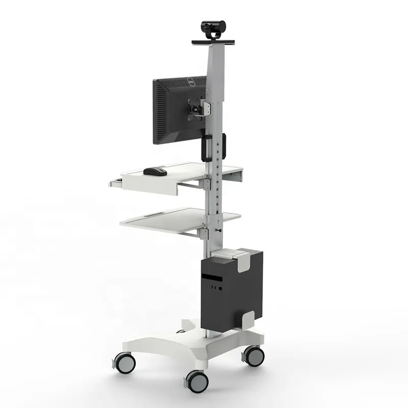 Likaymo Medical Trolley Cart mit Monitor halterung Tastatur ablage mit Rädern Mobile Workstation Cart für die Krankenhaus klinik