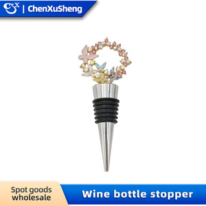 Christmas Wine Stopper Diamond Wreath Gold Pink Metal Bottle Stopper Compact Portable Luxury Champagne Stopper - Product Image 5