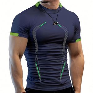 Custom Wholesale Running Fitness Printing Summer Casual Clothing Muscle Fit Sports Mens Active Wear Set Gym <b>T</b> Shirt Men Fitness - Product Image 6