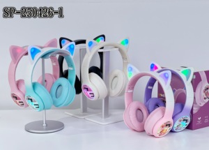 Casque sans fil avec lumière LED, oreilles <span class=keywords><strong>de</strong></span> <span class=keywords><strong>chat</strong></span> mignonnes, SP-250426-1, vente <span class=keywords><strong>chaude</strong></span>, écouteurs sans fil, prise en charge <span class=keywords><strong>de</strong></span> la carte TF, casque <span class=keywords><strong>de</strong></span> jeu - Product Image 6
