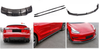 Pièces automobiles en fibre de carbone en gros, remplacement OEM, kit carrosserie en fibre de carbone forgée sans perçage pour modifications extérieures Tesla