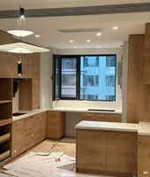 Ensembles complets de cuisines modernes en bois massif de chêne américain de luxe, prêts à assembler, avec panneaux en contreplaqué, marque Hardworking