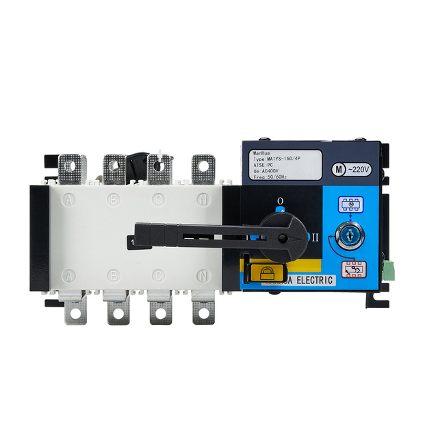 Manhua MATYS-160/4P 160A 220VAC 60HZ PC Grade 4 Pole 3 Phase CE Certified IEC Standard Automatic Transfer Switch