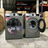 Machine à laver séchante à chargement frontal 15 kg avec fonction vapeur et technologie Inverter, personnalisable OEM, fournie directement par l'usine