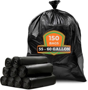 HDPE Trash Bags Biodegradable Plastic Garbage Bag Durable <b>Flat</b> Pocket Trash Can Bags on Roll for Rubbish - Product Image 2