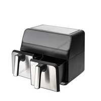 Friteuse à air à double tiroir de 8l, appareils ménagers de cuisine numériques, contrôle intelligent, friteuses saines sans huile de 1700W à double panier