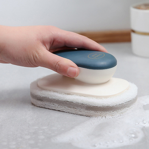 Esponja de Limpieza de Poliéster con Mango, Cepillo de Limpieza Multiusos Duradero para Fregar Ollas, Lavar Platos y Limpiar Azulejos - Product Image 2