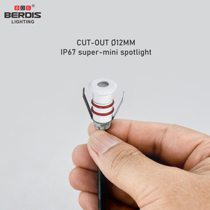 BERDIS Mini escalones a prueba de agua Luz Blanco cálido Blanco frío 0,5 W 12mm corte Aluminio Led Lámpara empotrada Luz empotrada - Product Image 3