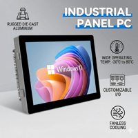 Panel PC Industrial INNODA de 12.1 Pulgadas con Pantalla Táctil Capacitiva Integrada, Todo en Uno, Sin Ventilador, CPU J1900 I3 I5 I7 de Cuatro Núcleos a 2.0ghz