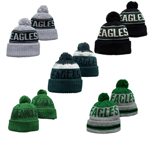 Wholesale Best Quality 32 Teams American Football Knitted <b>Beanie</b> 100% Cotton Breathable <b>Waterproof</b> Winter Wearing Warm Eagle - Product Image 1