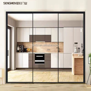 Modern porta plana WC deslizante vidro temperado Frame muito estreito com titânio magnésio alumínio liga Interior Design estilo