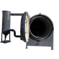 Machine de carbonisation du bois à moteur en acier inoxydable vert, cylindrique, haute température, écologique, 0,3-3t/jour, longue durée