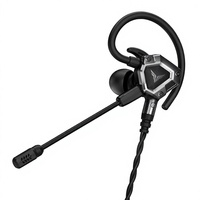 Earphone Gaming Tembaga Bebas Oksigen, Headset In-Ear Latensi Rendah HD Dual Mic untuk Game Mobile
