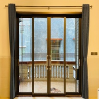 Porte coulissante moderne en aluminium pour intérieur, avec verre transparent, pour séparation de pièce, idéale pour salon et bureau