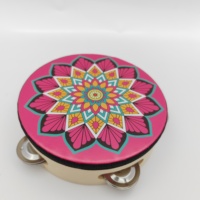 Traditional Arabic 4 6 8 9 10 Inch Handmade Multi-Color Wood Double Row Tambourine Percussion Instrument for Sale