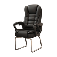 Chaise de bureau de direction ergonomique en cuir à pieds fixes, moderne, de haute qualité et à prix abordable, sans roulettes
