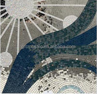 Foshan abstrait vigne Design verre mosaïque murale arbre de vie Art peinture mosaïque décoration murale brillant feuille d'argent carreaux coupés à la main