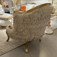 Haut de gamme appartement bois canapé européen Antique européen personnalisable velours salon hôtel rétro luxe Vintage loisirs chaise
