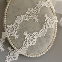 Dentelle en rayonne brodée, design ajouré, soluble dans l'eau, largeur 6 cm, pour robe de mariée DIY, voile, décoration artisanale pour la maison, accessoires vestimentaires