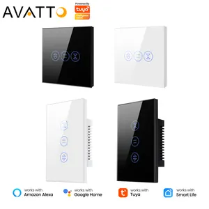 Avatto US Standard Tempered Glass Smart Remote Control Switches Shutter Roller Switch Smart Curtain Switch