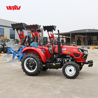 Tracteur agricole hydraulique fabriqué en Chine, le moins cher, en vente, 50 ch, 60 ch, 70 ch, 80 ch, avec chargeur excavateur