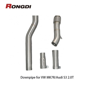 Tubo de Escape de Acero Inoxidable 304 Cepillado, 1.5 mm de Espesor, Diámetro Exterior de 89-76 mm, para Audi S3 VW GOLF MK7R/7.5R 2.0T 2015-2019 - Product Image 2