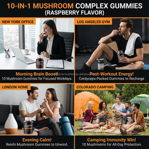 थोक ओम निजी लेबल मशरूम की गामी फोकस मेमोरी फोकस पुरुषों और महिलाओं के लिए प्रतिरक्षा समर्थन मस्तिष्क बूस्टर विटामिन - Product Image 4