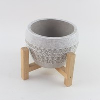 Vase à fleurs et pot à succulentes en ciment au design moderne pour la décoration intérieure, à poser au sol ou suspendu sur balcon - Essentiels pour la maison