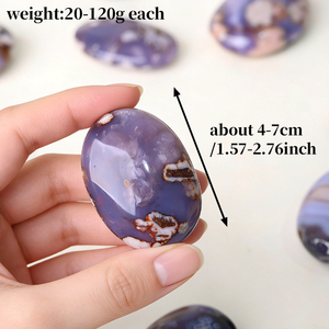 หินปาล์มคริสตัลสีน้ำเงินลายดอกซากุระสำหรับการทำสมาธิ ขายส่ง - Product Image 2