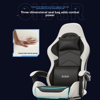 Fauteuil de Gaming Moderne en Cuir avec Base Cinq Étoiles, Inclinable à 135°, Confortable et Ergonomique pour la Maison, le Dortoir et les Sessions Longues