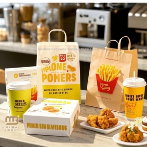 Emballage alimentaire à emporter, boîte de rangement pour riz, nouilles, salades, gâteaux, boîte à lunch en papier kraft personnalisée, conteneur alimentaire jetable - Product Image 2