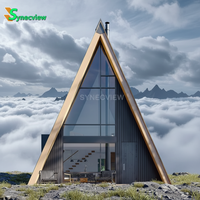 Maisonnette triangulaire modulaire préfabriquée de luxe, traditionnelle, à ossature en A, à toit bas, écologique et isolée thermiquement, pour appartement ou chalet