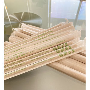 Excellente paille jetable en fibres naturelles à base végétale, nouveau design, pour la vente en gros, idéale pour les restaurants, cafés et plats à emporter - Product Image 1