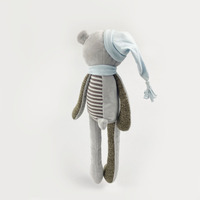 Ours en peluche bleu long personnalisé avec chapeau et écharpe pour cadeaux