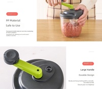 Handmatige multifunctionele groentehakker, blender, snijder, knoflook-, fruit- en vleesmolen, keukenhulp voor voedselbereiding